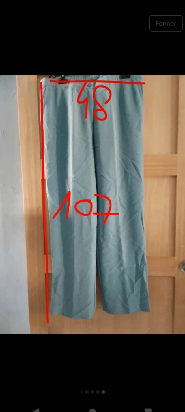 Calça macia, pernas largas turquesa, La Maison du Jersey T48 – photo 8